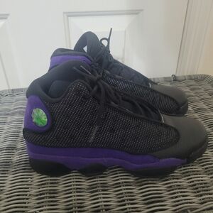 Black and Purple High-Top Sneakers